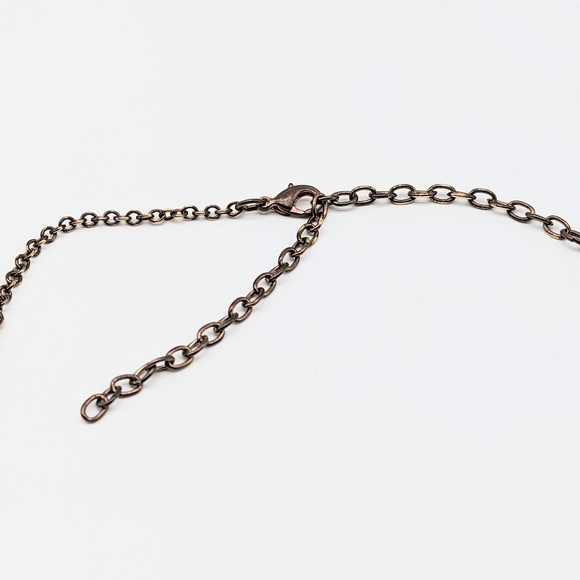 Rose Gold Plated Cast Bronze and Pyrite Necklace - Picture 3 of 4